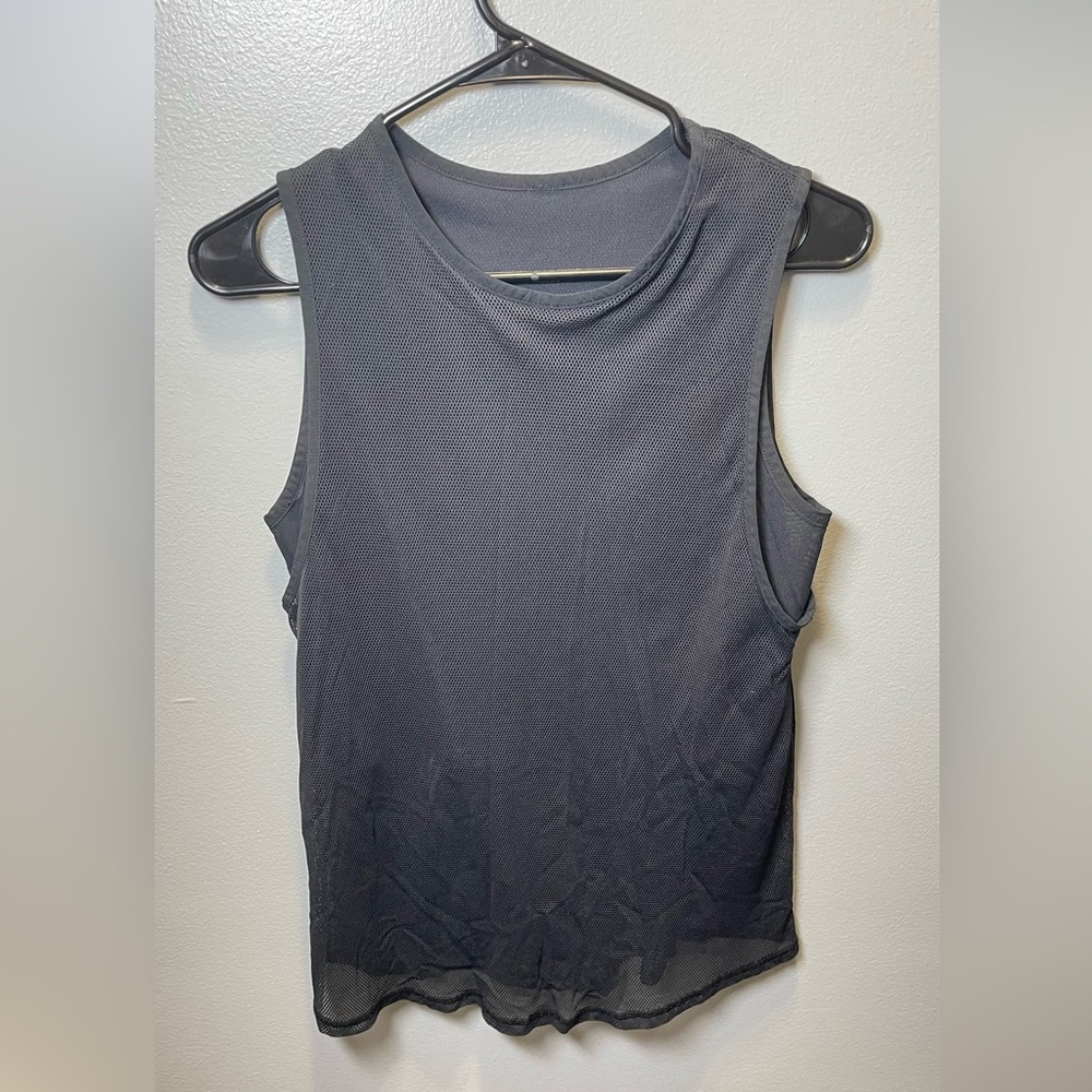 Lululemon Athletica Black Layered Mesh Workout Athletic Tank‎ Top Women’s Size 4
